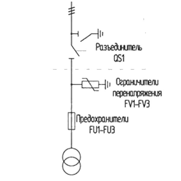 Схема РУВН №01 для КТП без внутренней ячейки